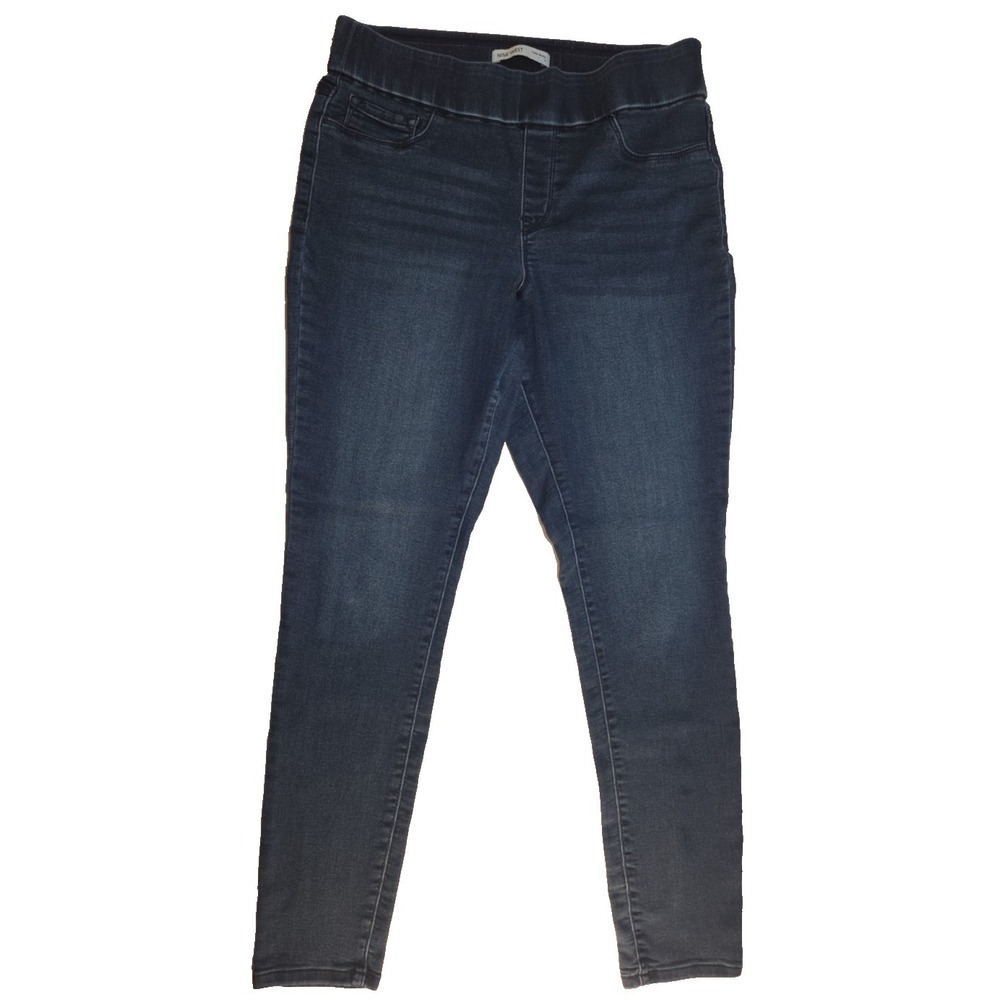 Nine West Pull On Jegging Size 8‎ Blue Stretch Skinny Jeans Pants Straight Leg